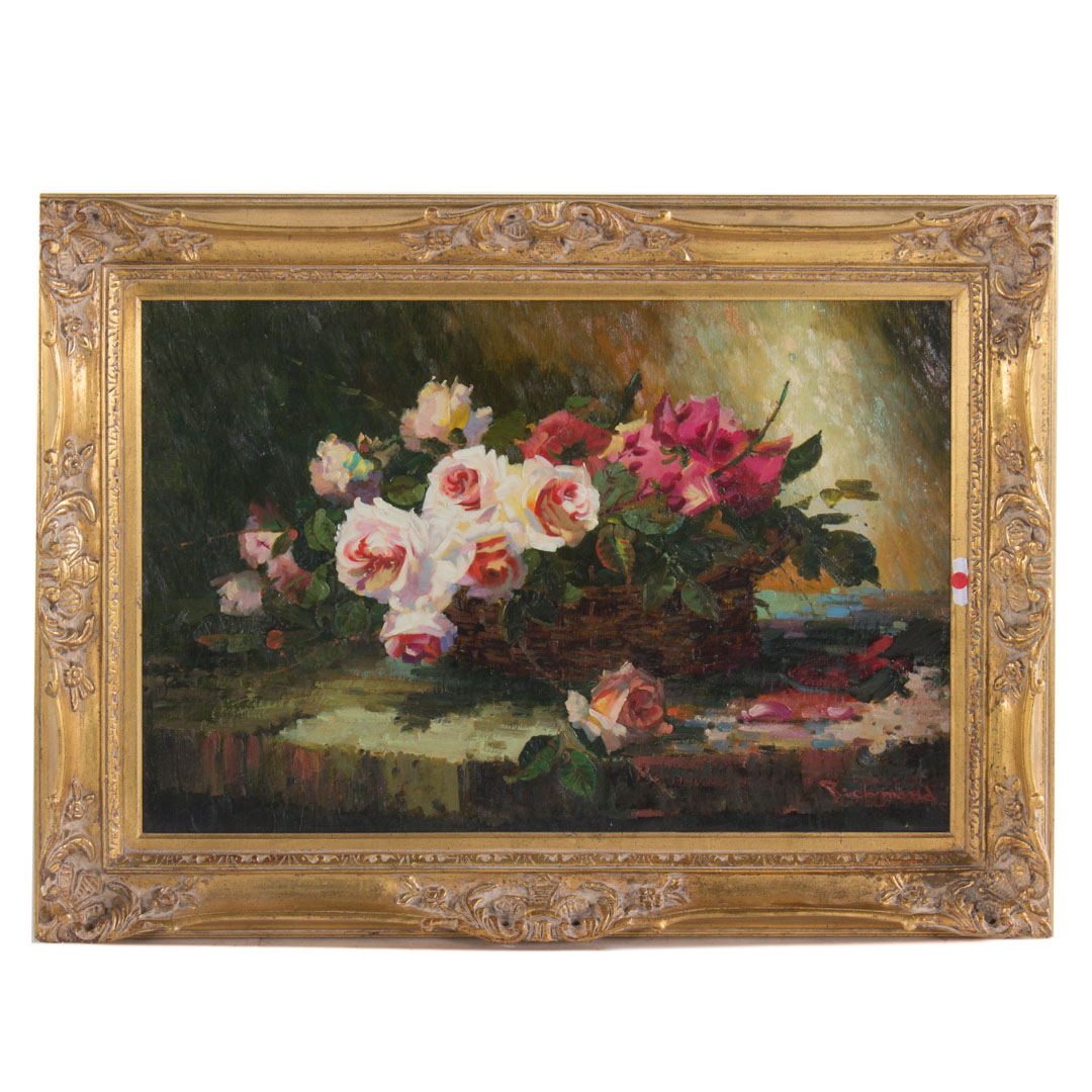 Appraisal: Richmond Still Life with Flowers oil on canvas signed framed