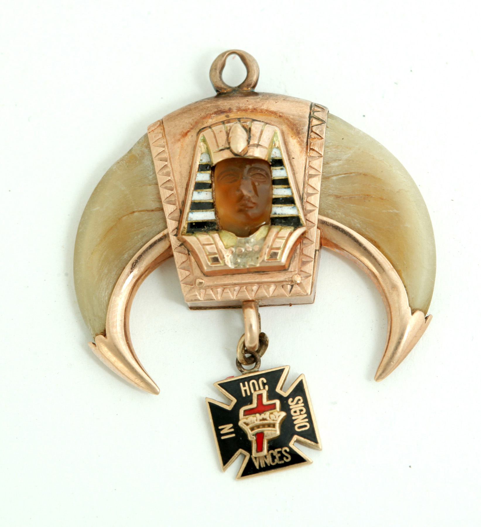 Appraisal: MASONIC CLAW CHARM American th century Egyptian revival bear claw