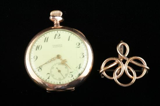 Appraisal: GOLD-FILLED JAHNKE PENDANT WATCH Jahnke Richmond Virginia jewel