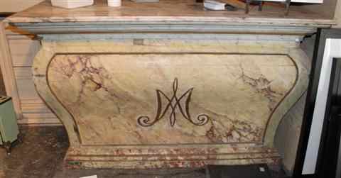 Appraisal: CONTINENTAL TROMPE L'OEIL PAINTED CONSOLE th century the rectangular mottled