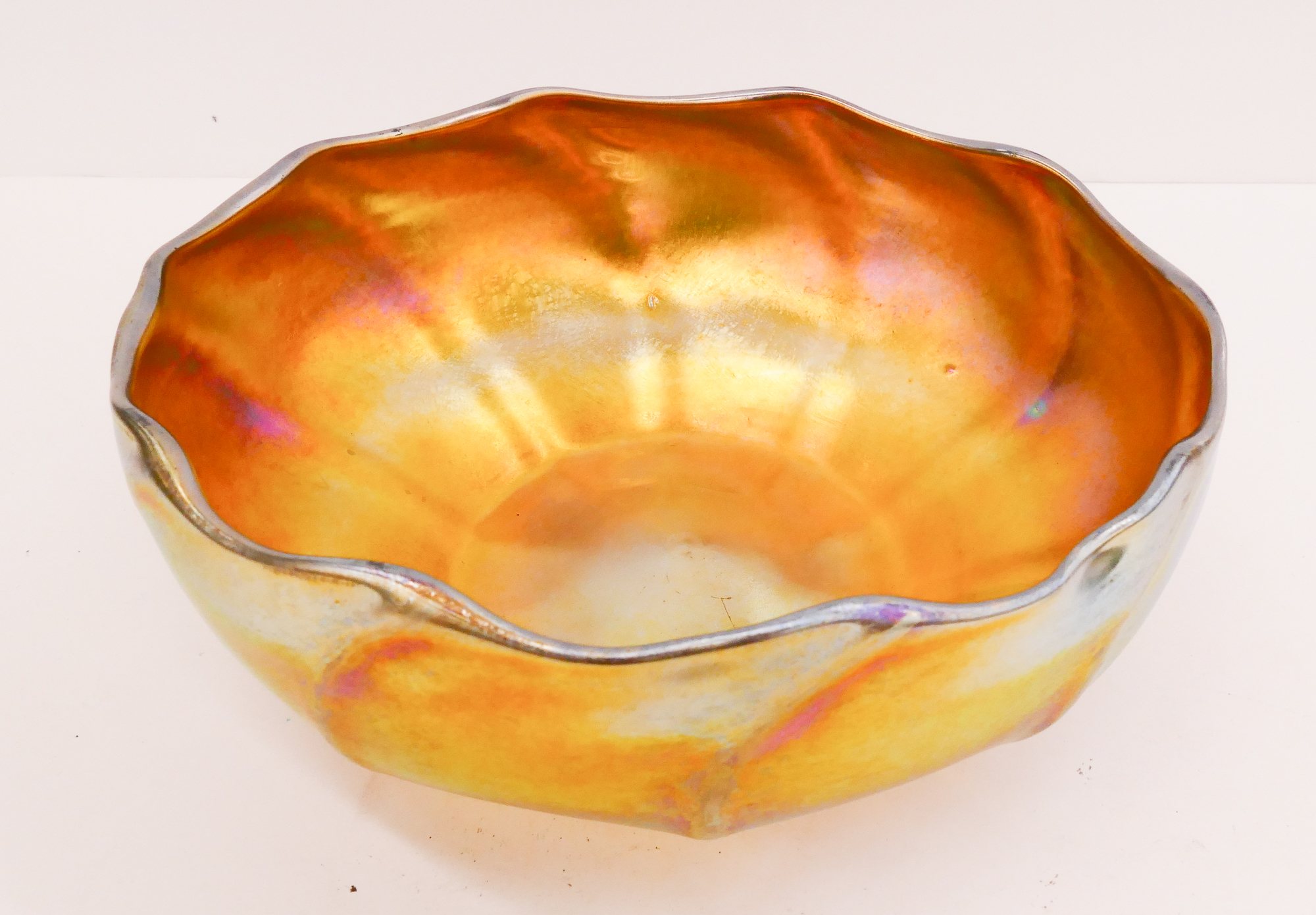 Appraisal: LC Tiffany Favrile Gold Iridescent Bowl- x ''