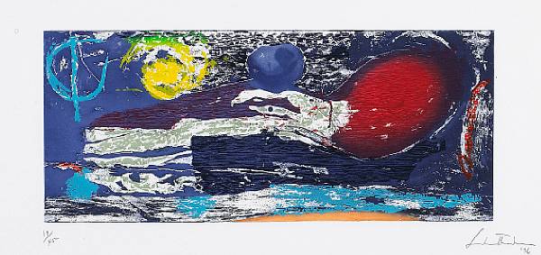 Appraisal: Helen Frankenthaler American born Ariel Woodcut etching and aquatint in