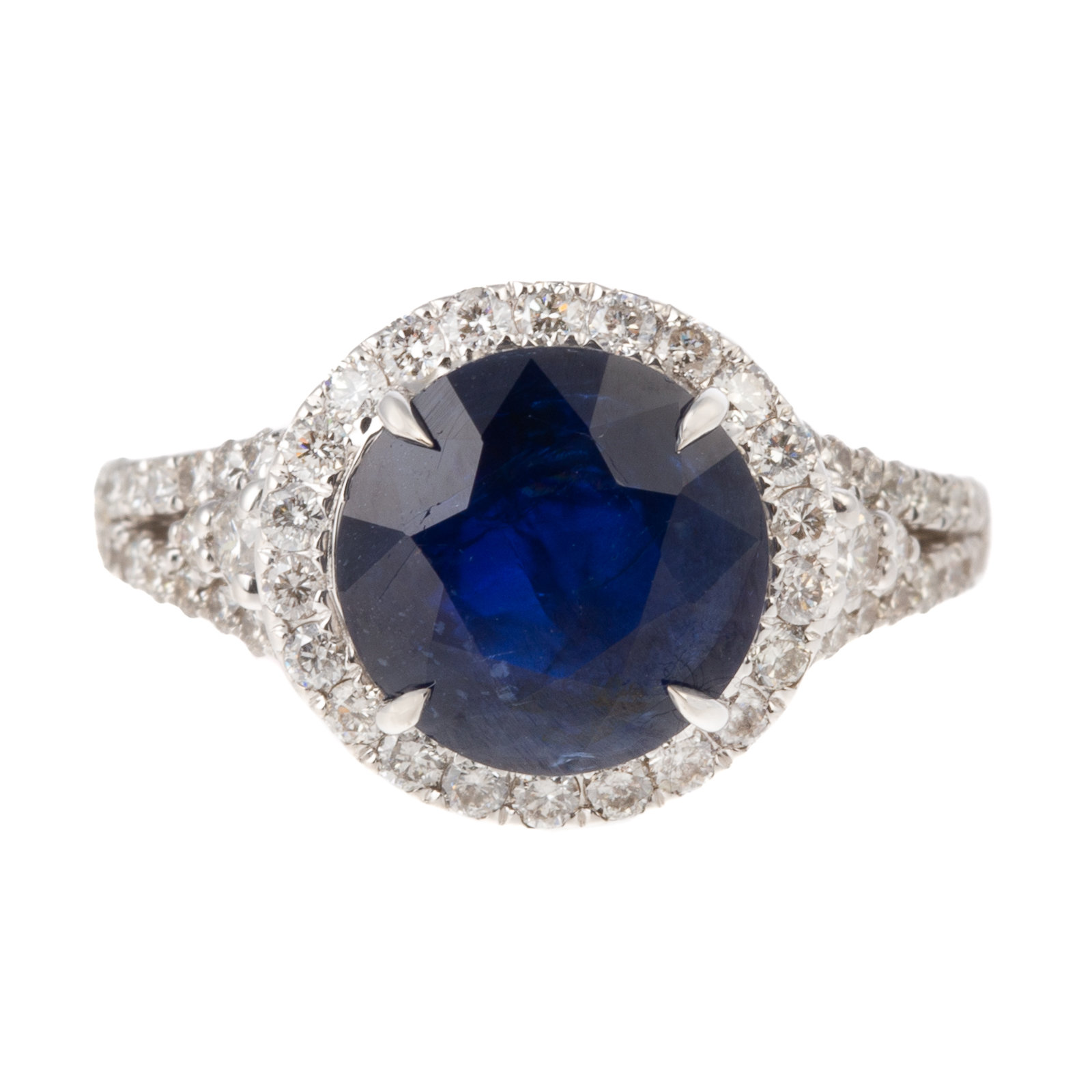 Appraisal: A GIA UNHEATED BURMESE SAPPHIRE DIAMOND RING K white gold