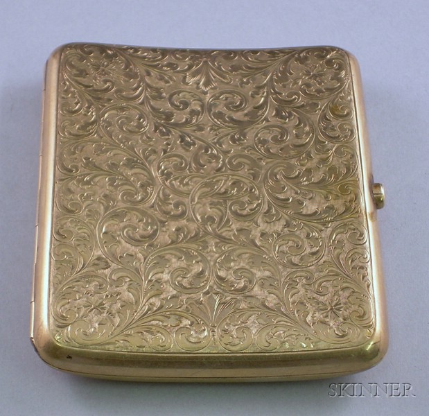 Appraisal: English kt Gold Cigarette Case maker's mark for William Hornsby