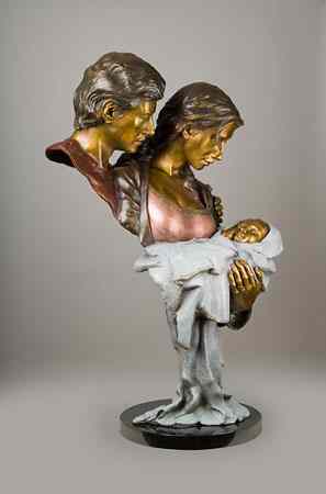 Appraisal: RIP CASWELL TROUTDALE OREGON ORIGINAL BRONZE BUST SCULPTURE ''Love Grows