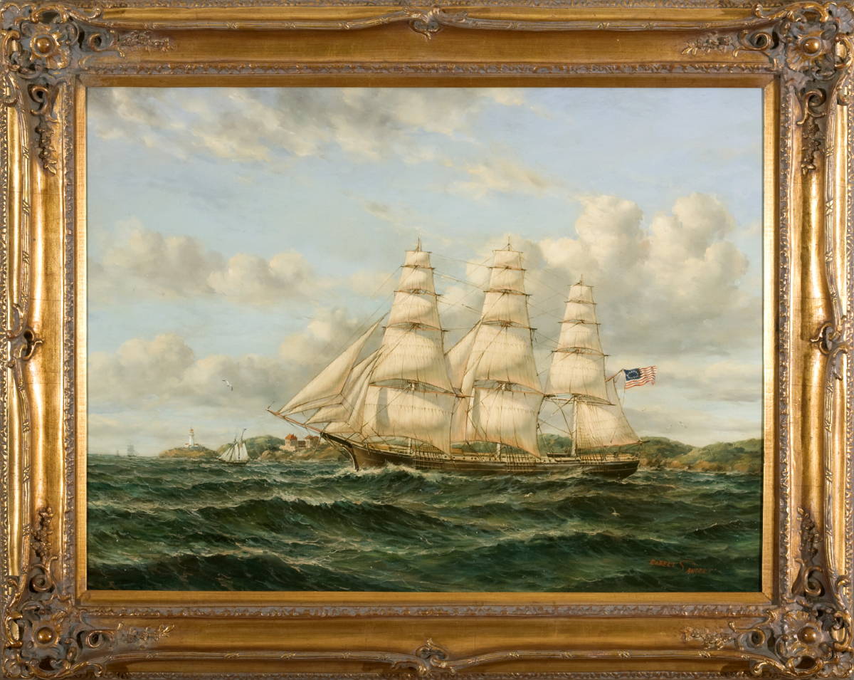 Appraisal: ROBERT SANDERS AMERICAN TWENTIETH CENTURY THREE-MASTED CLIPPER SHIP UNDER FULL