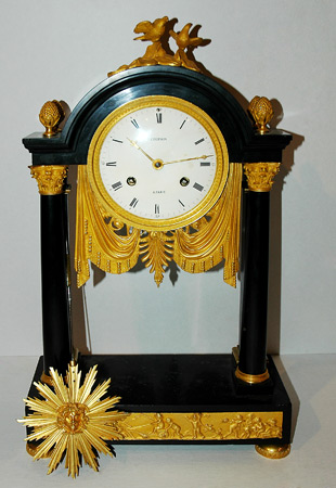 Appraisal: Louis Philippe Gilt-Bronze Mounted Marble Portico Clock Estimate -