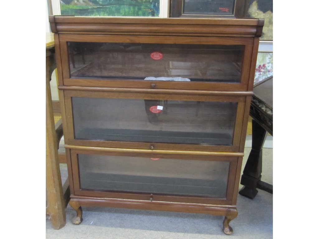 Appraisal: Mahogany sectional bookcase with manufacturers booklet