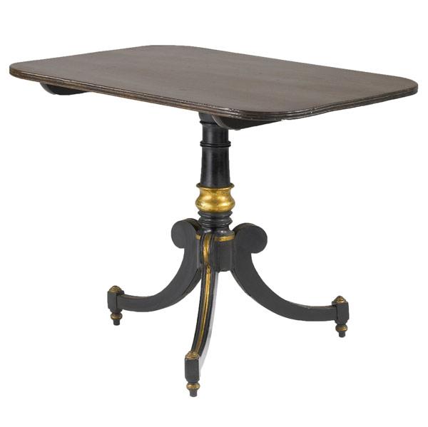 Appraisal: English Georgian tilt-top table in mahogany with ebonized base th