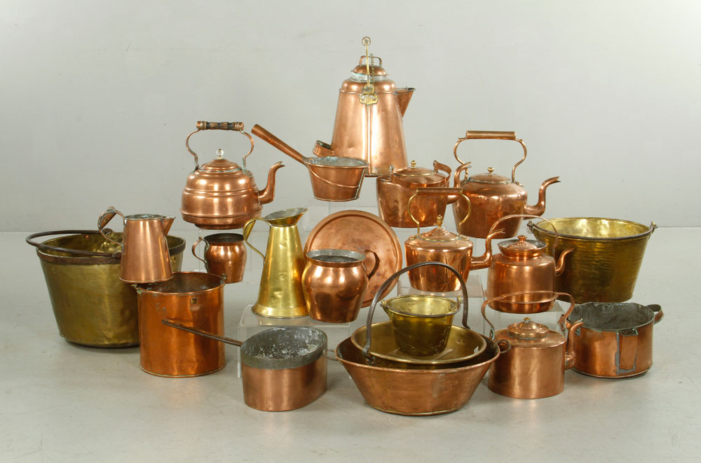 Appraisal: - Copper and Brass Items Lot of seven copper and