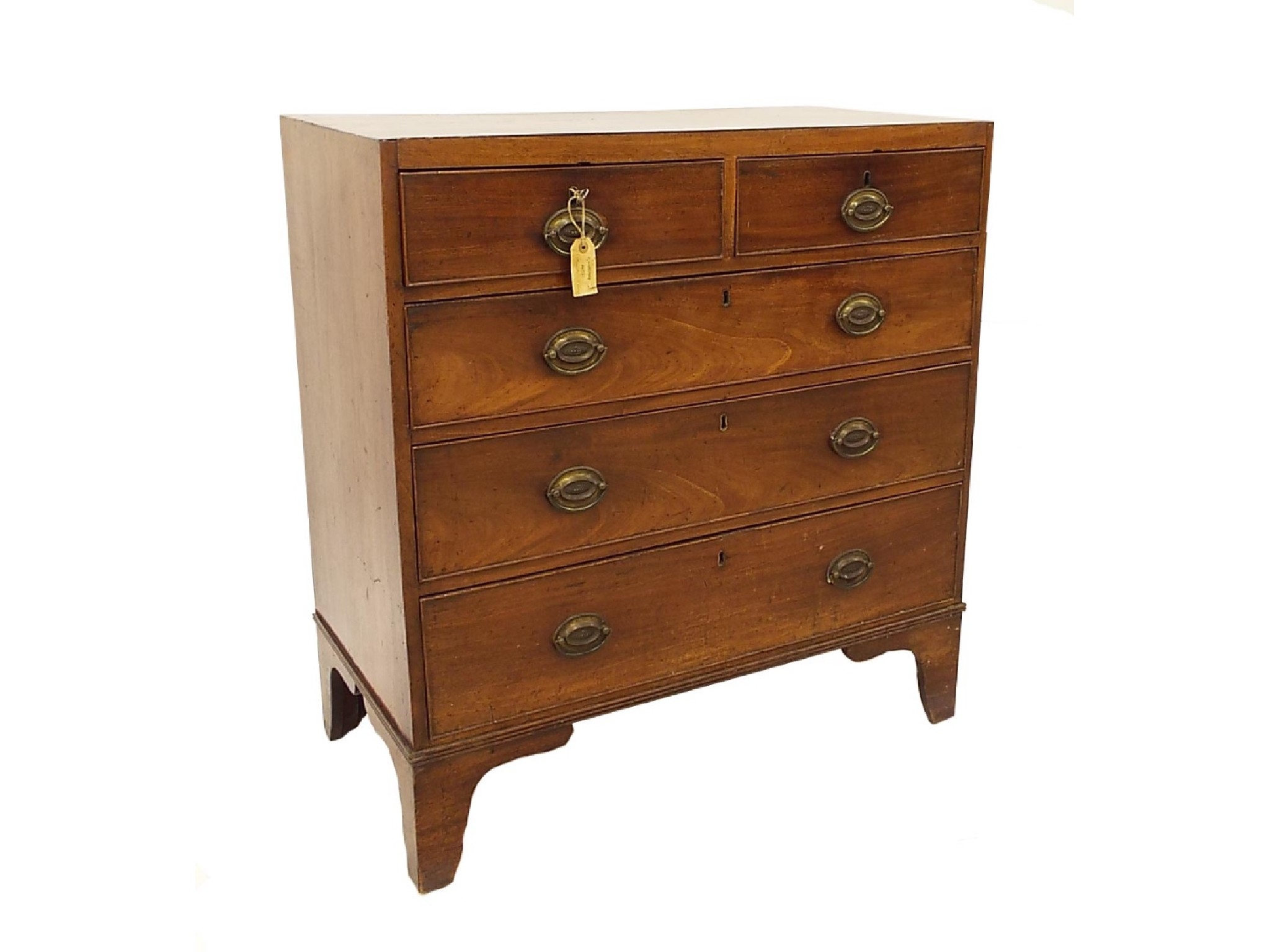 Appraisal: Late Georgian mahogany caddy top chest of drawers with two