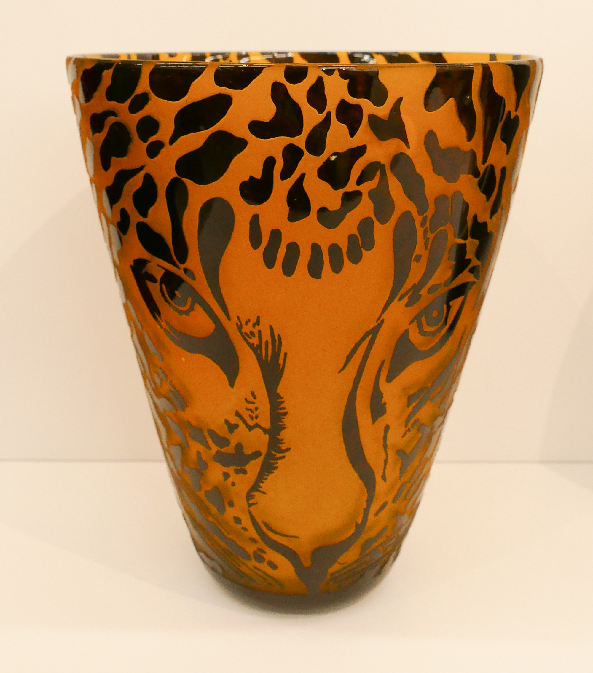 Appraisal: Correia Limited Edition Glass Leopard Vase- ''