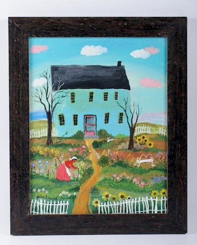 Appraisal: Julie Schronk Mammy's Garden Folk Art Acrylic Julie Schronk Texas