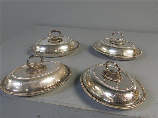 Appraisal: Two pairs of entree dishes and covers with handles w