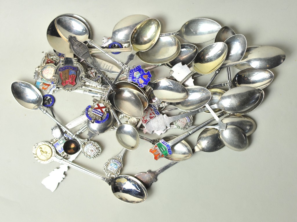 Appraisal: Lot comprising assorted souvenir spoons some silver