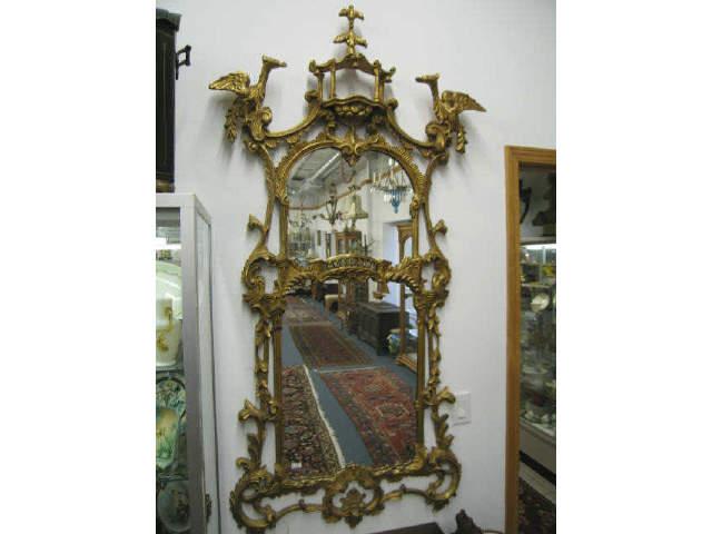 Appraisal: Ornate Carved Wooden Mirror Chinese Chippendale style Italian approx tall