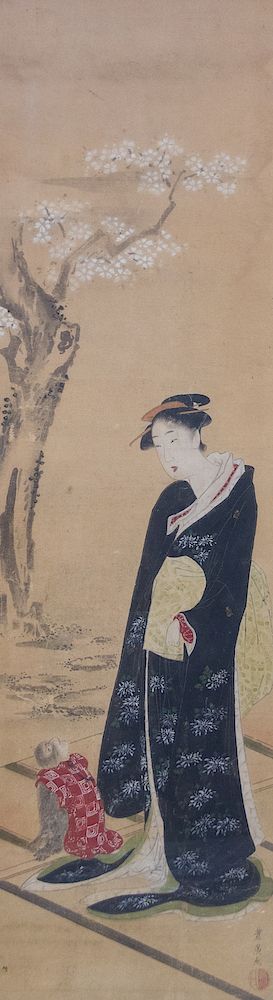 Appraisal: A Japanese Scroll Painting A Japanese Scroll Painting In the