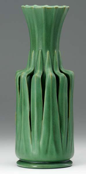 Appraisal: TECO Vase with blades of grass covered in smooth matte