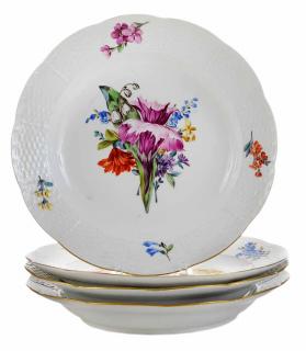 Appraisal: Four Meissen Soup Plates in Marcolini Style German late th