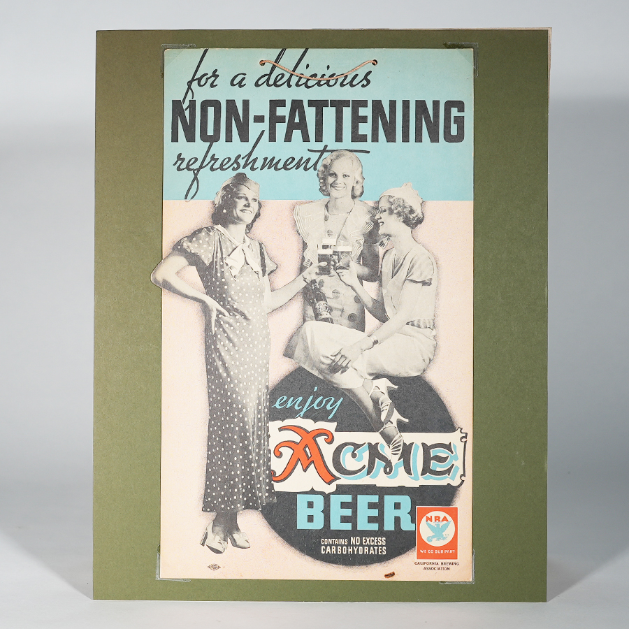 Appraisal: Acme Non-Fattening Beer Partying Ladies Diecut Sign MINTYReference n aBrewery