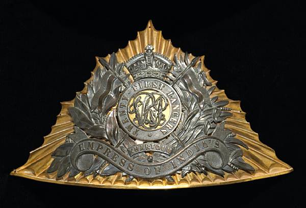 Appraisal: A late Victorian officer's cap plate for the st Lancers