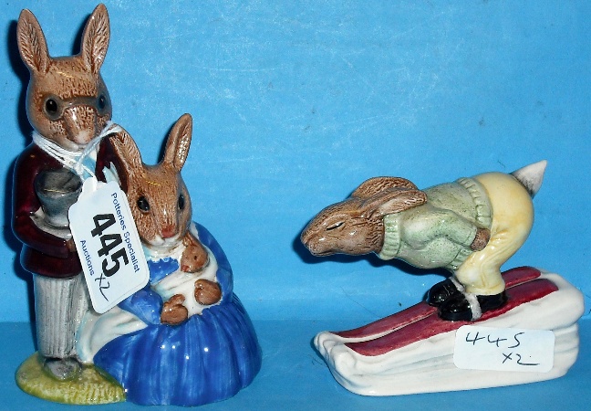 Appraisal: Royal Doulton Bunnykins Figures Down Hill DB and Family Photograph