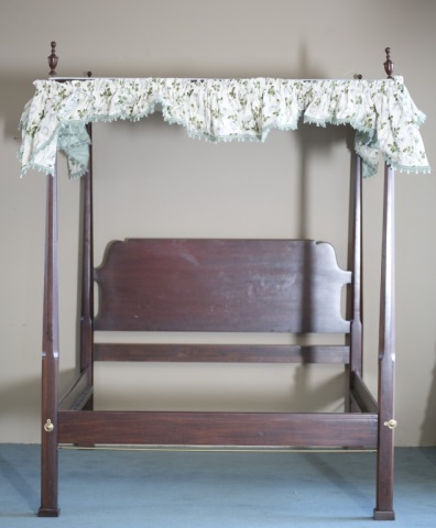 Appraisal: Pencil-Post Canopy Bed Mahogany Queen-sized H x L x W