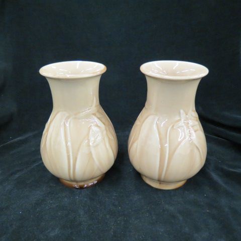 Appraisal: Pair of Rookwood Art Pottery Vases raised lily decor light