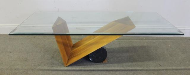 Appraisal: Cattelan Italian Modern Coffee Table Labeled in two places Paneled