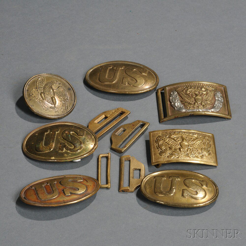 Appraisal: Group of Belt Buckles and Plates c mid late th