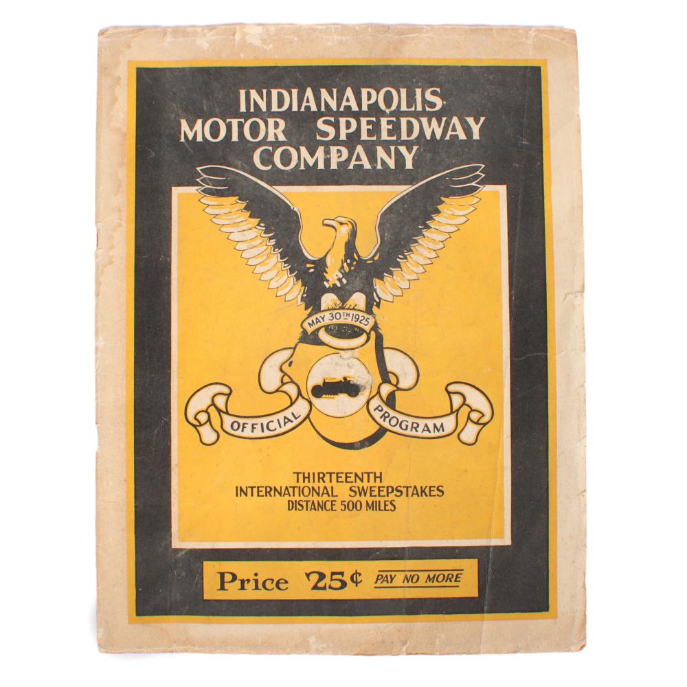 Appraisal: INDIANAPOLIS RACE PROGRAM H X W Indianapolis Race Program Indianapolis