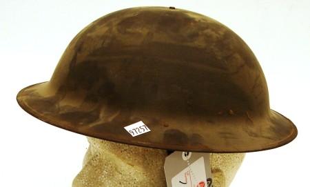 Appraisal: US WWI period helmet smooth finish with red painted keystone