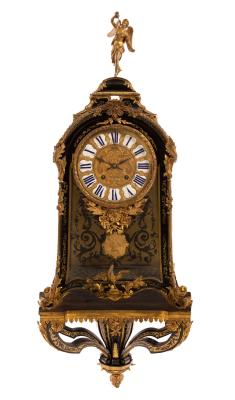 Appraisal: A th Century Boulle clock with bracket the clock with