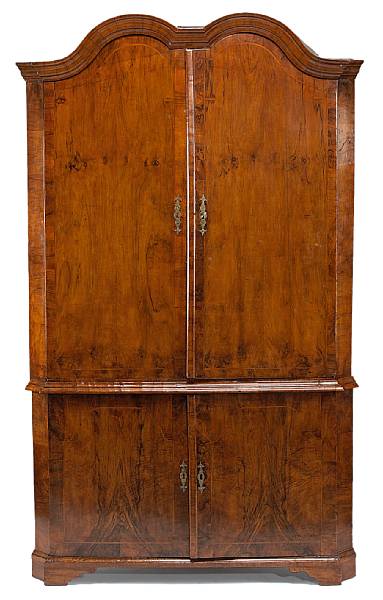 Appraisal: A Dutch Rococo walnut corner cabinet mid th century The