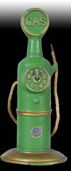 Appraisal: Cast Iron Green Arcade Gas Pump Toy Description With Arcade