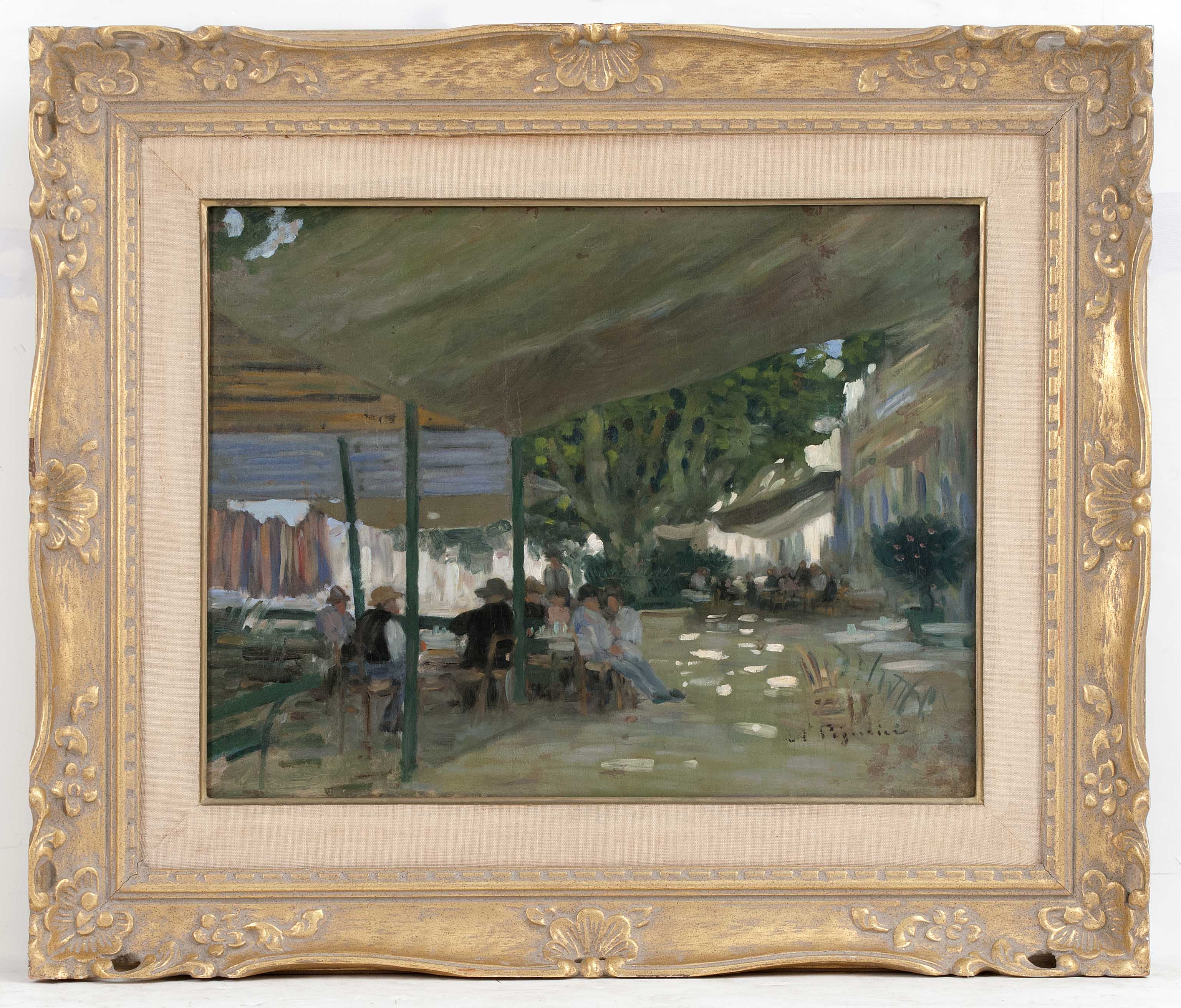 Appraisal: AUGUSTE P GURIERFrench - Un Caf Saint-Maxime Signed lower right