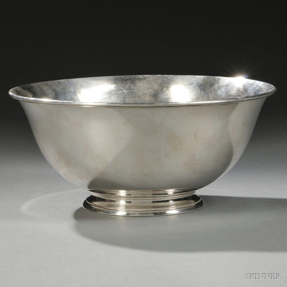 Appraisal: Arthur Stone Arts Crafts Sterling Silver Revere-style Bowl Gardner Massachusetts