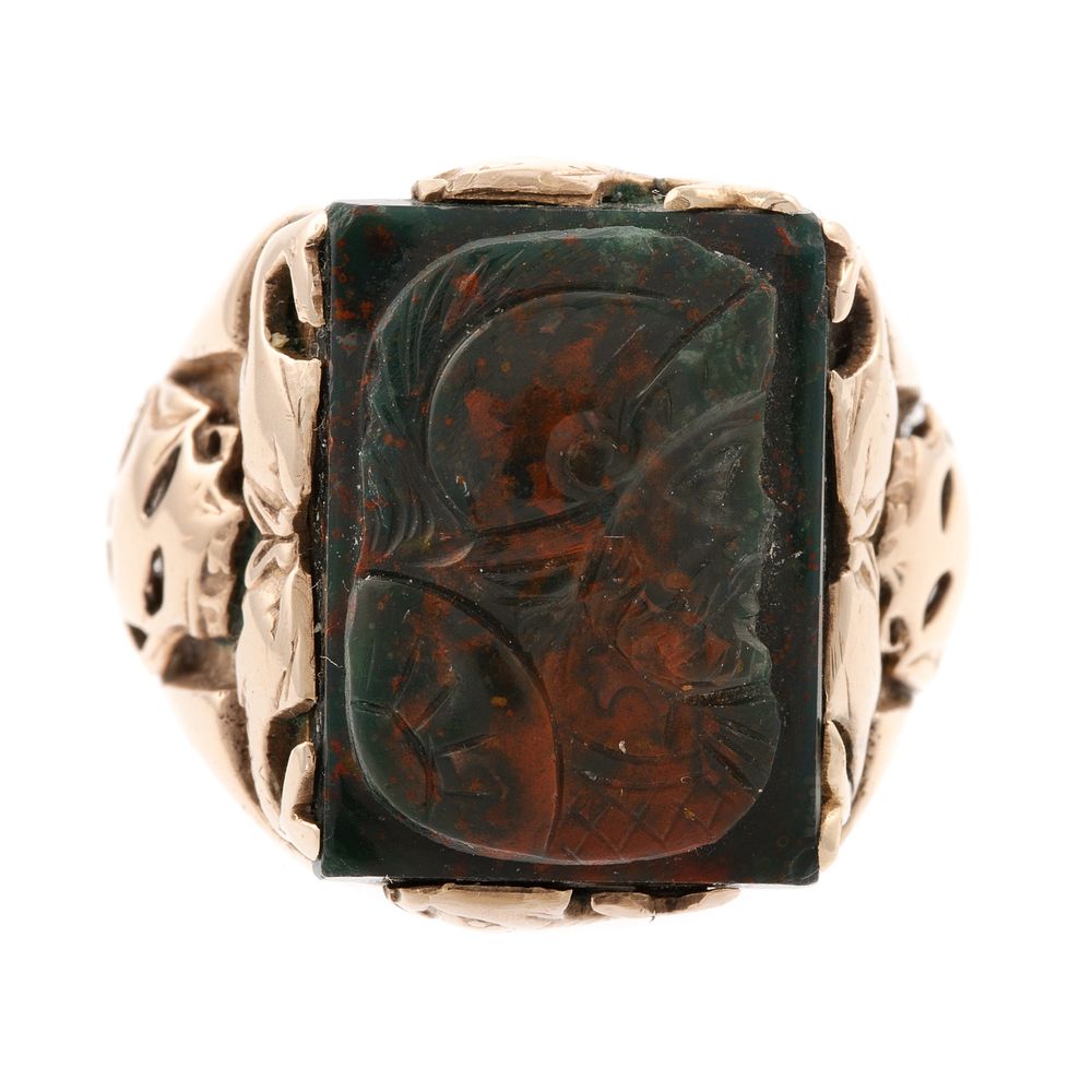 Appraisal: A Bloodstone Cameo Ring in K K yellow gold ring