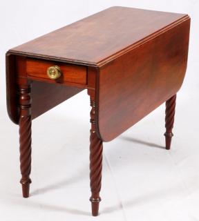 Appraisal: PEMBROKE MAHOGANY DROP LEAF TABLE CIRCA PEMBROKE MAHOGANY DROP LEAF