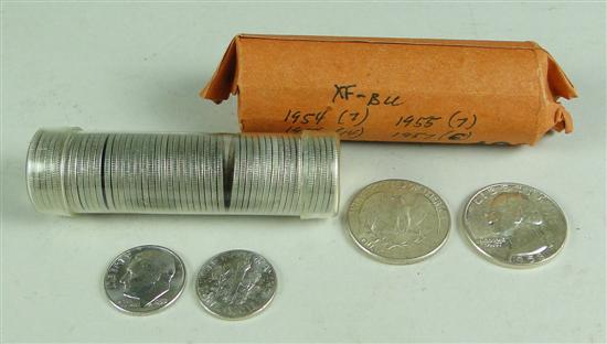 Appraisal: Another Roll of Mixed Date Silver Washington Quarters Grade XF