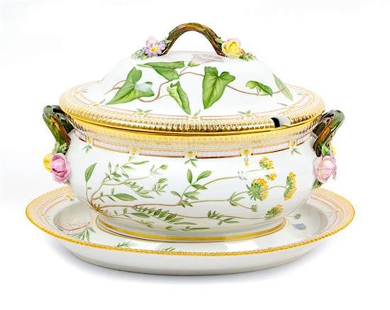 Appraisal: A Royal Copenhagen Flora Danica Porcelain Tureen and Underplate Width