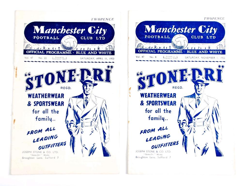 Appraisal: TWO MANCHESTER CITY PROGRAMMES SEASON V SUNDERLAND AND ARSENAL EST