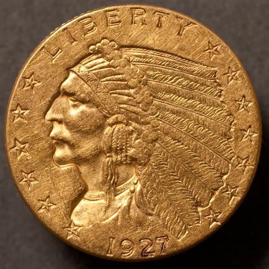 Appraisal: United States Incuse Indian Head type gold Quarter Eagle AU-