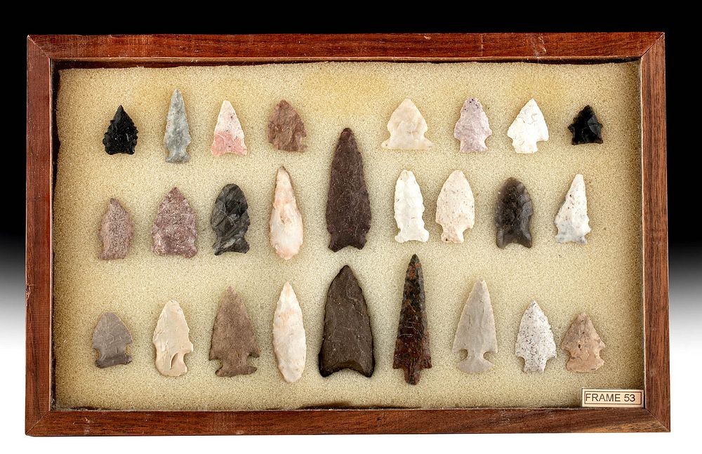 Appraisal: Native American Arizonan Stone Arrowheads Originally Listed At Native American