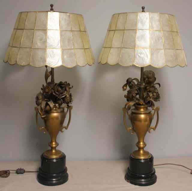 Appraisal: Pair of Antique Vase of Flower Lamps With later vintage