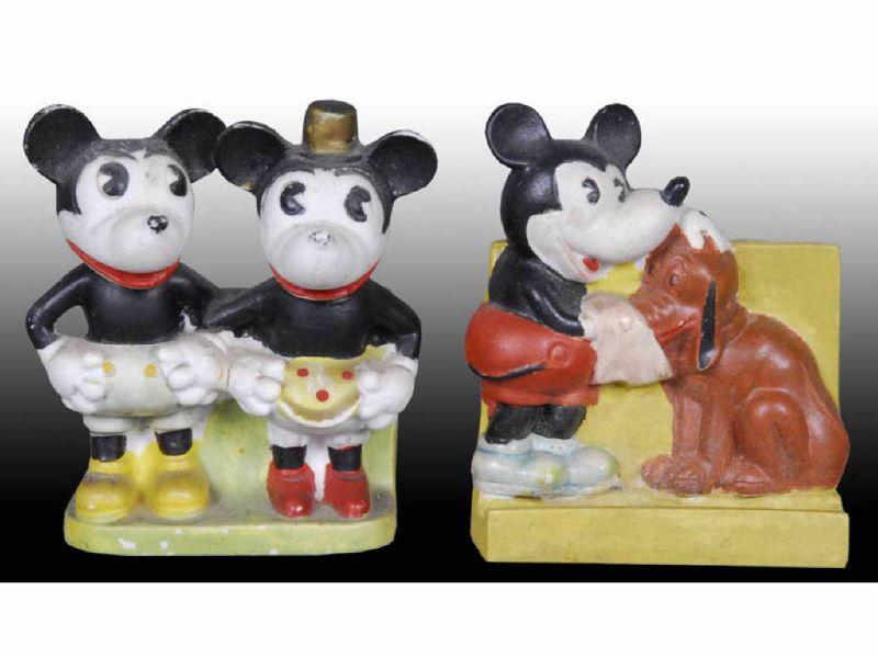 Appraisal: Lot of Bisque Mickey Mouse Toothbrush Holders Description One Mickey