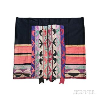 Appraisal: Great Lakes Silk Applique Woman's Skirt c late th century