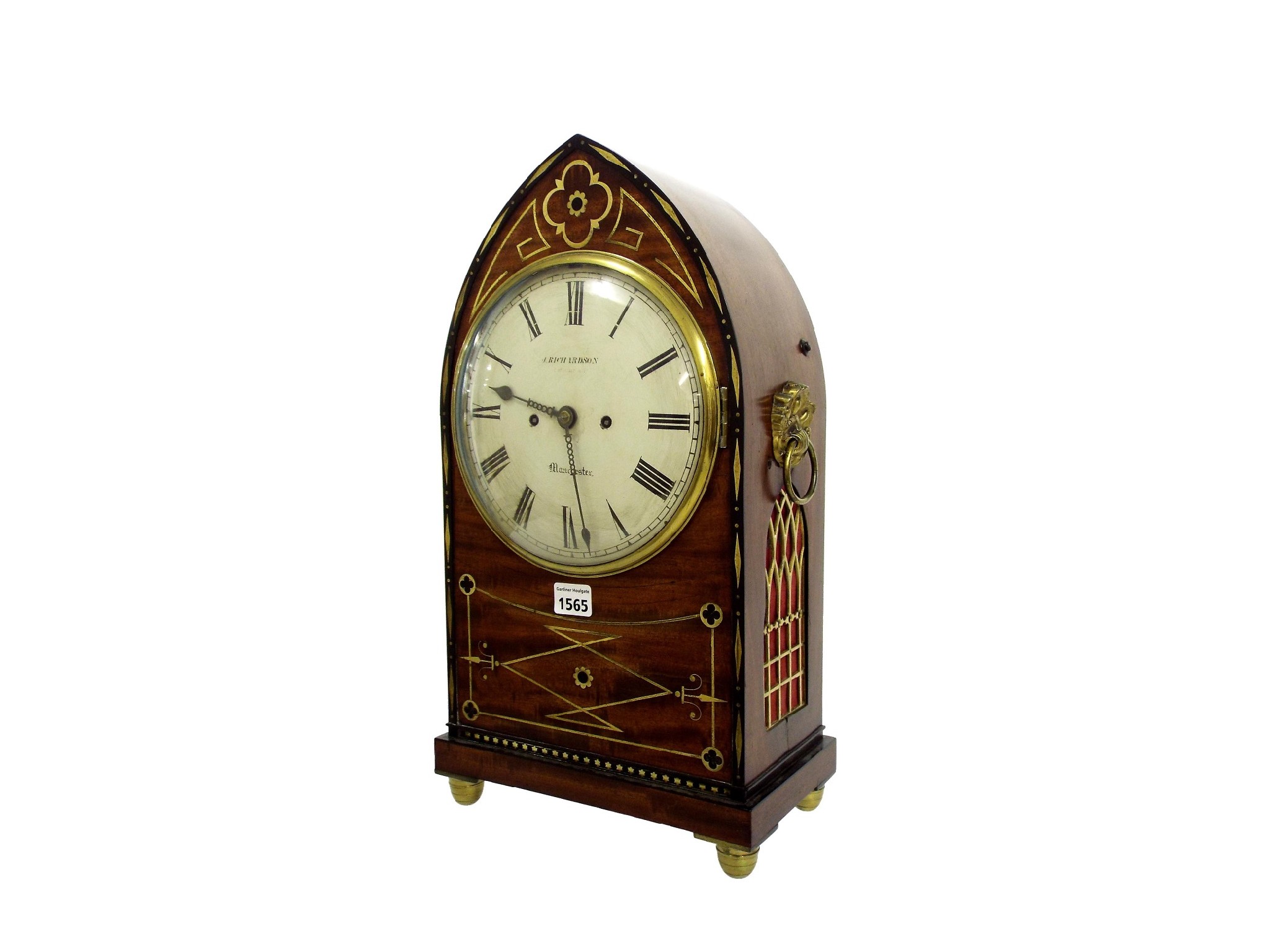 Appraisal: Good English mahogany double fusee lancet bracket clock the movement