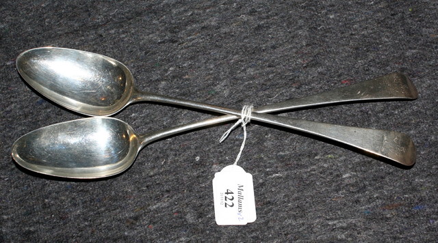 Appraisal: A PAIR OF GEORGE III OLD ENGLISH PATTERN SERVING SPOONS