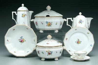 Appraisal: pieces Nymphenburg china hand painted floral decoration and beaded borders